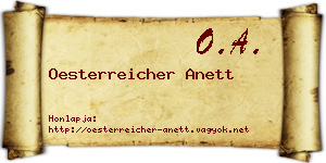 Oesterreicher Anett névjegykártya